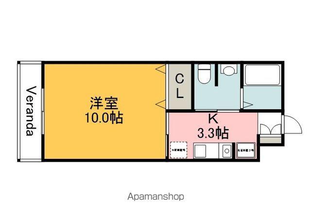 JRBハイツ矢野Ⅲ番館(1K/2階)の間取り写真