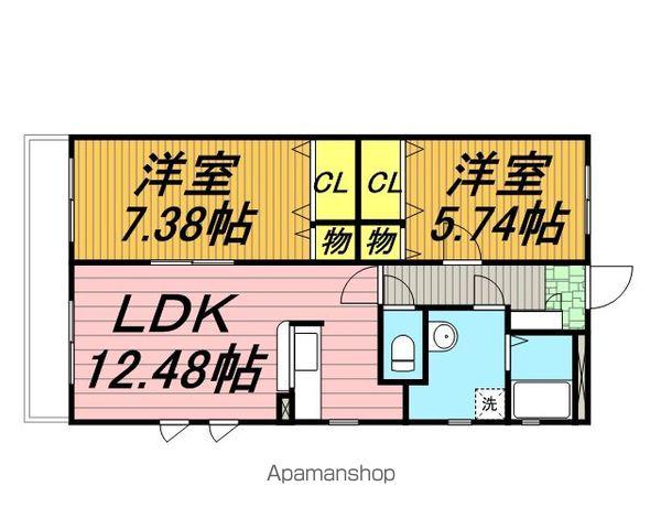 ブライトリィ Ⅱ(2LDK/1階)の間取り写真