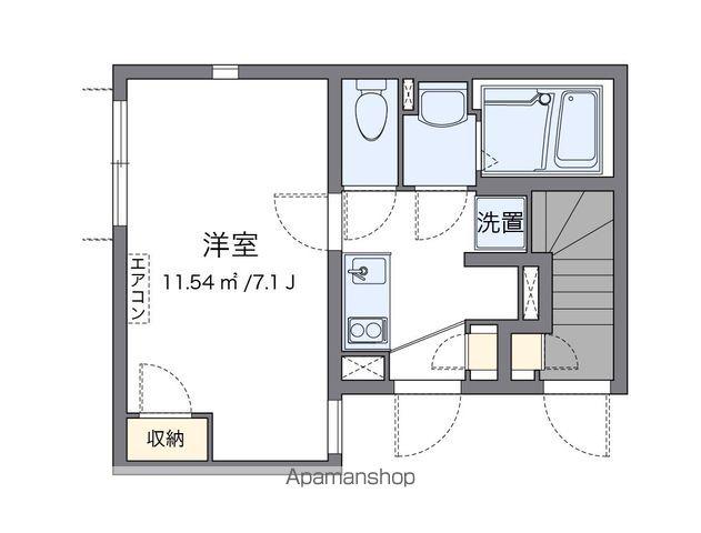 クレイノシンフォニア(1K/1階)の間取り写真