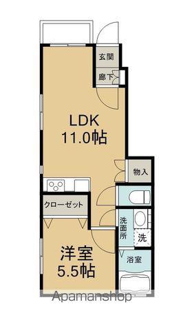 OPUS ONE DOKI B棟(1LDK/1階)の間取り写真