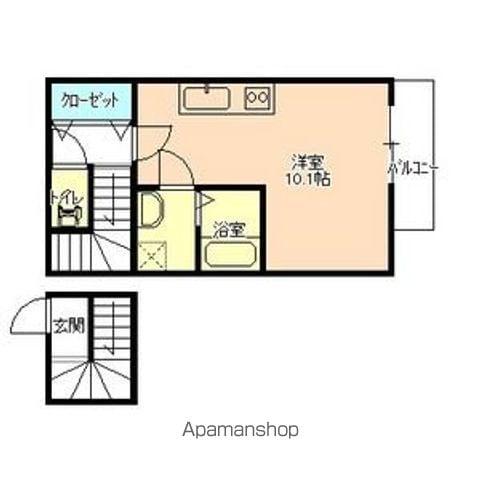 ベル・クレール(1K/2階)の間取り写真