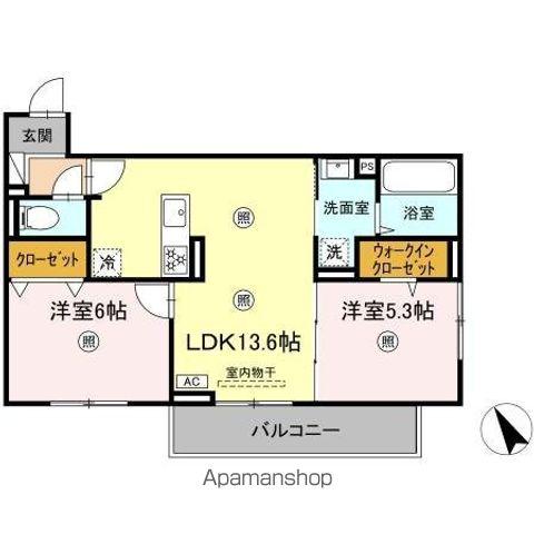 D-ROOM平田台(2LDK/3階)の間取り写真