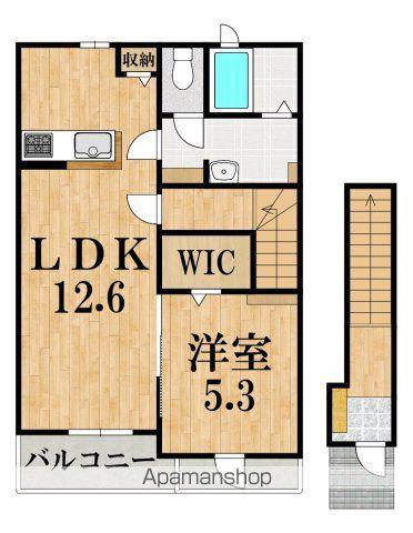 エヴァ グリーン ヴィラ 1棟(1LDK/2階)の間取り写真