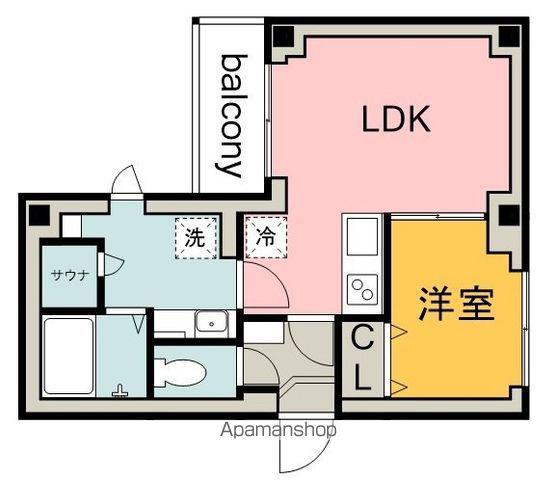 BCASA調布サウス COURT 2ND(1LDK/2階)の間取り写真