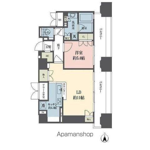 ルネ新宿御苑タワー(1LDK/15階)の間取り写真