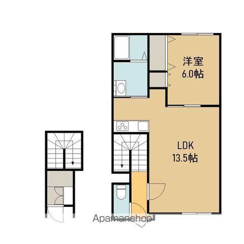 メゾンドアトール大川(1LDK/2階)の間取り写真