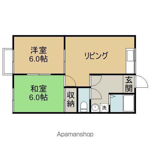 エミネントハウス(2DK/1階)の間取り写真