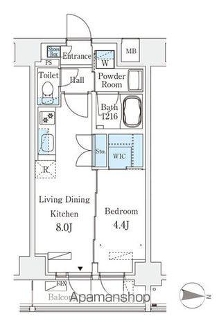 STANDZ亀戸(1LDK/11階)の間取り写真