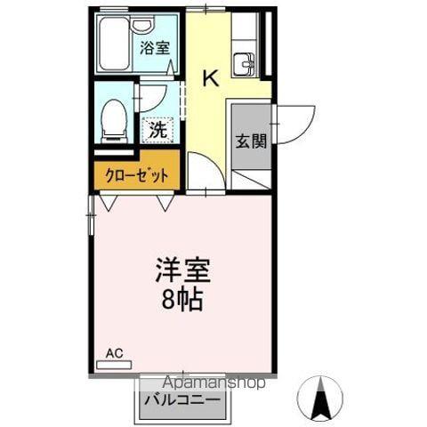 ルミエール・シンコウ(1K/1階)の間取り写真