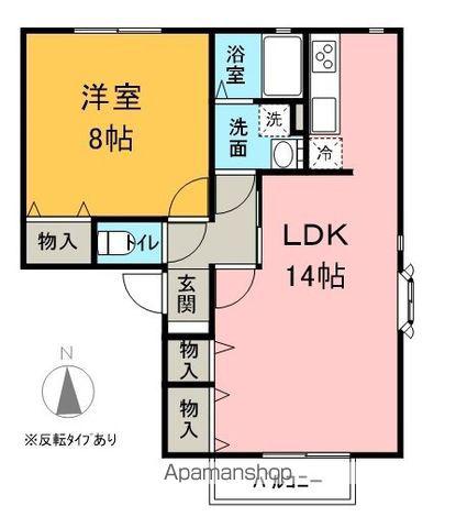 グリーンゲイブルズ(1LDK/2階)の間取り写真