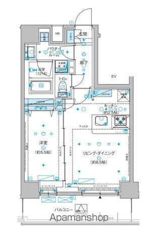 メインステージ両国Ⅲ(1LDK/12階)の間取り写真