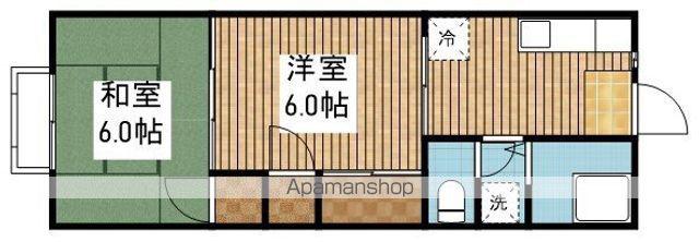 ハイライフ鳥屋野(2K/2階)の間取り写真