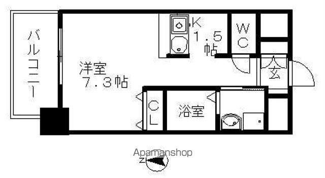 ライジングコート名古屋駅南(ワンルーム/8階)の間取り写真