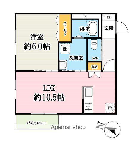 原町共同(1LDK/1階)の間取り写真