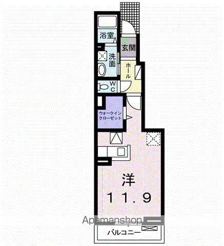 アン・プラージュⅦ(ワンルーム/1階)の間取り写真