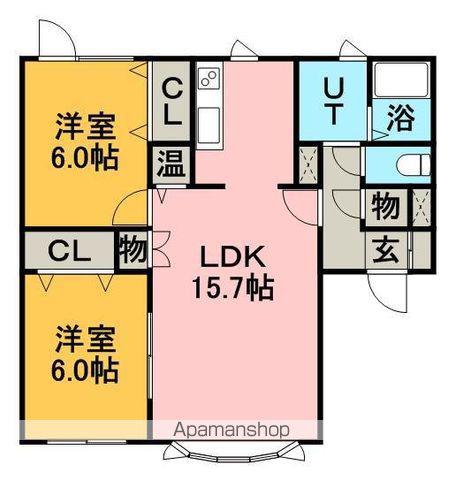 ストリート11(2LDK/2階)の間取り写真