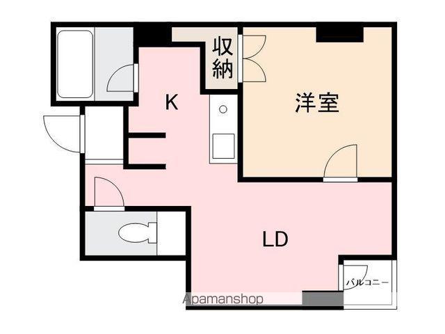 くつわ堂(1DK/5階)の間取り写真