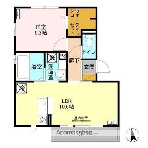 カインドネスハート(1LDK/2階)の間取り写真