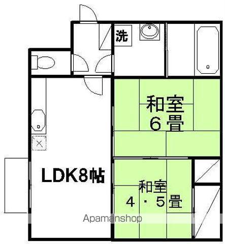 ベルフィーユ楠木(2K/3階)の間取り写真