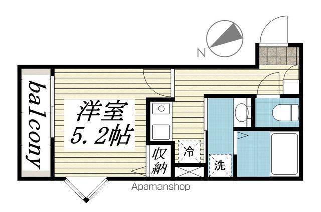 MELDIA牛浜(1K/2階)の間取り写真