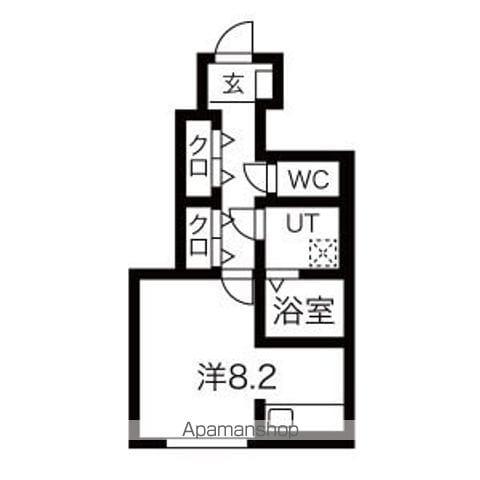奥羽本線 高擶駅 徒歩8分 3階建 築1年(ワンルーム/1階)の間取り写真