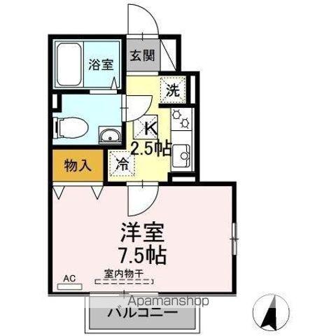 コンフォート南花沢(1K/1階)の間取り写真