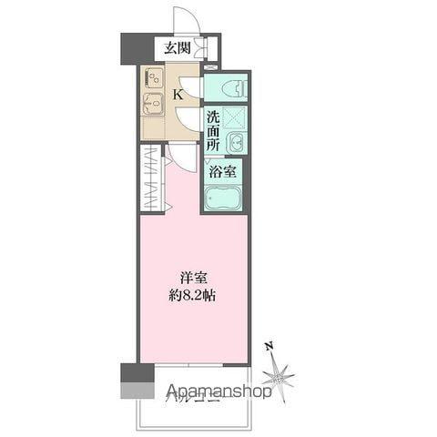 リヴェント玉造(1K/2階)の間取り写真