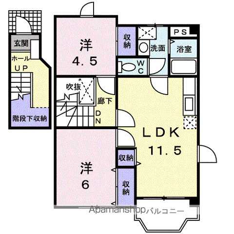 コージーハウス石井A(2LDK/2階)の間取り写真