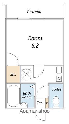 LIBERTY HOUSEⅠ(1K/2階)の間取り写真