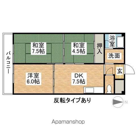 上野ハイツ(3DK/1階)の間取り写真
