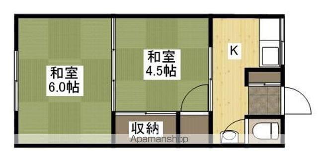 熊谷荘(2K/2階)の間取り写真