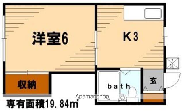 コーポマツシタ(1K/2階)の間取り写真