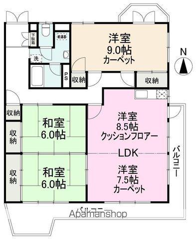 オオクラマンション1104号(3LDK/11階)の間取り写真