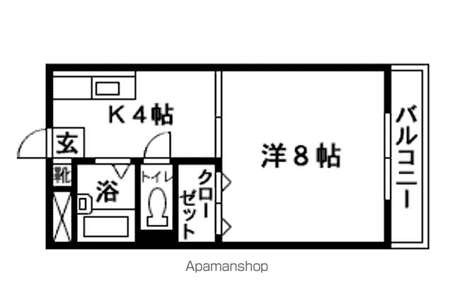 青葉建商ビル(1K/4階)の間取り写真