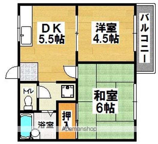 ガーデンハイツさやま(2DK/2階)の間取り写真