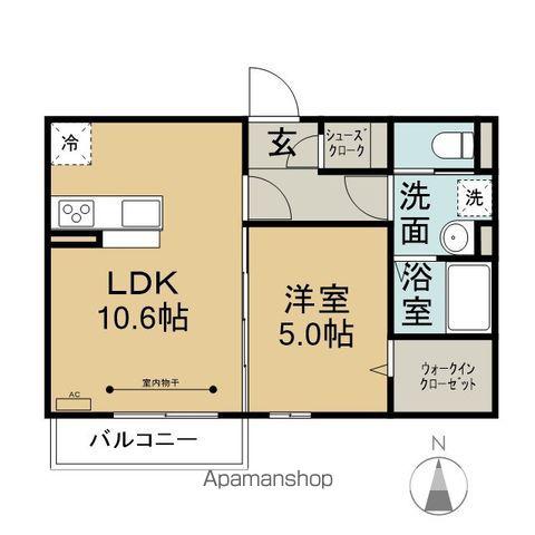 OLIVE B棟(1LDK/1階)の間取り写真