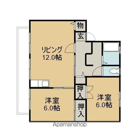 ルーブルハイツ(2LDK/1階)の間取り写真