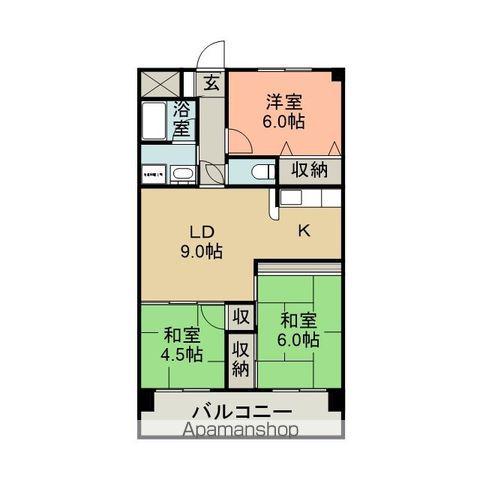 グレイス旭台(3LDK/5階)の間取り写真