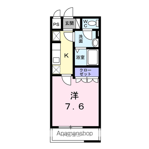 プロヴァンス吉岡(1K/2階)の間取り写真