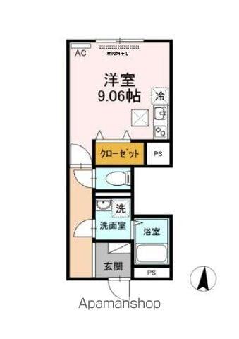 HAUOLI(ワンルーム/1階)の間取り写真