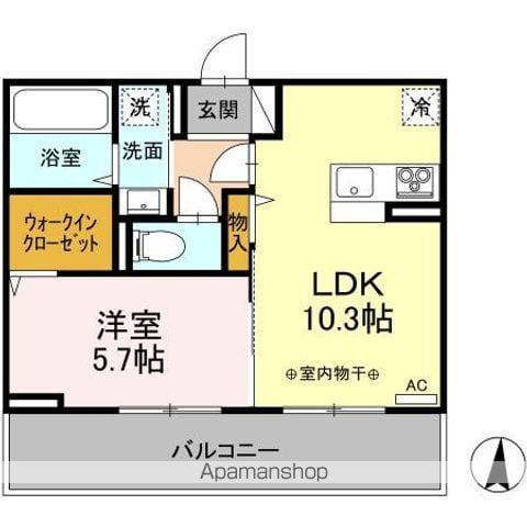 シャノワール(1LDK/3階)の間取り写真