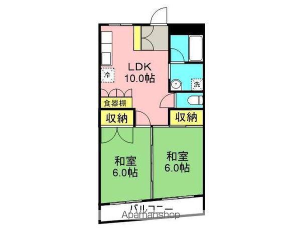 アビタシオンカラマーズ志むら(2LDK/3階)の間取り写真