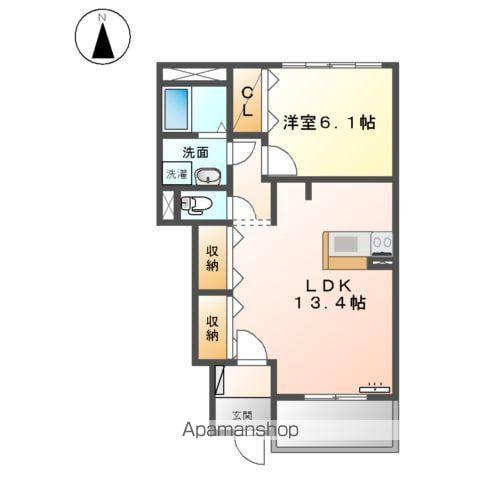 ベルデ・カーサ(1LDK/1階)の間取り写真