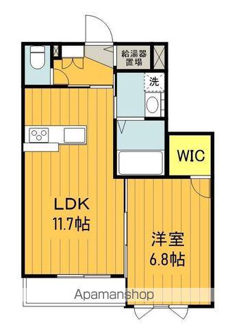 ベレオ新屋敷(1LDK/1階)の間取り写真