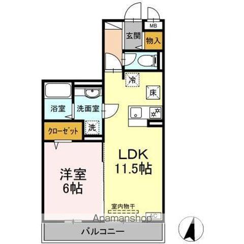トレビナ保谷(1LDK/1階)の間取り写真