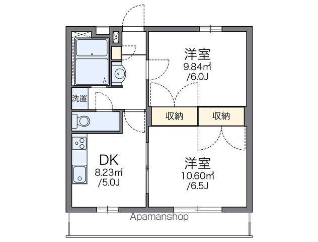 レオパレス翔(2DK/2階)の間取り写真
