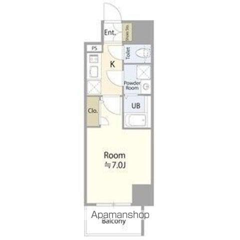 エスリード桜山ル・ヴェール(1K/11階)の間取り写真