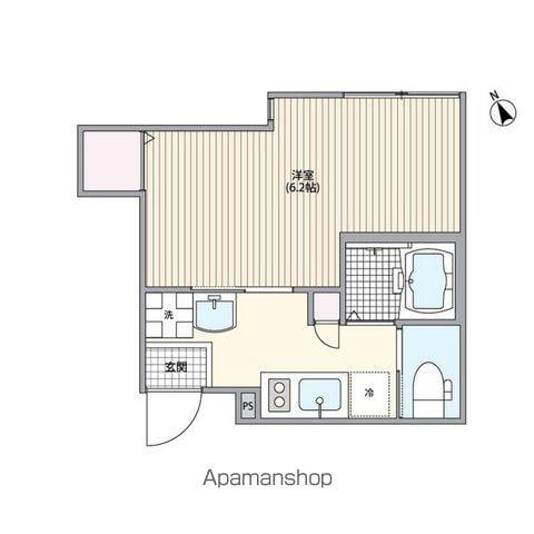 ミハス三軒茶屋(1K/1階)の間取り写真