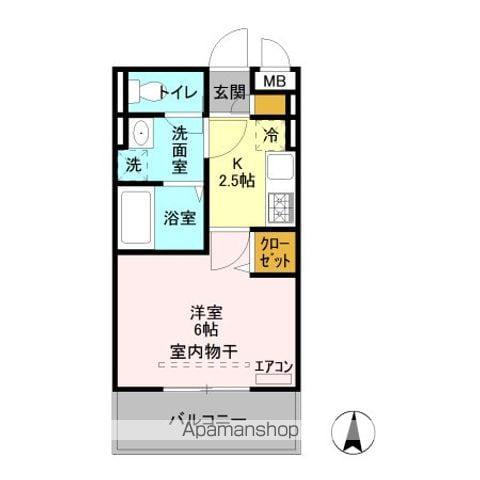 プランドール(1K/3階)の間取り写真