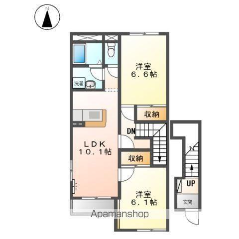 ドゥ アンジェロ(2LDK/2階)の間取り写真